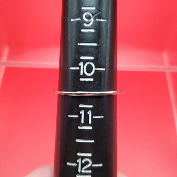 Size 10.5 925 Sterling Silver Square Cubic Zirconia Halo Ring - Picture 6 of 8